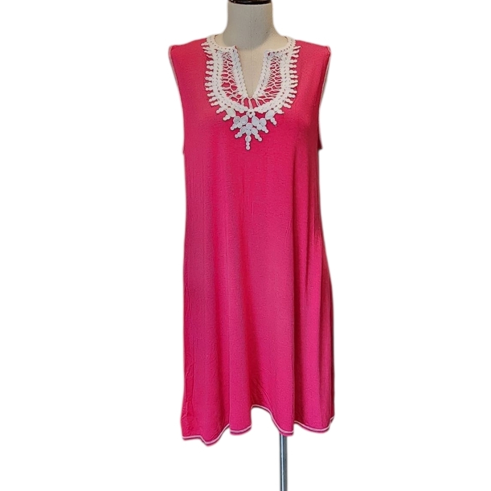 Max Studio Pink Dress with White Trim
